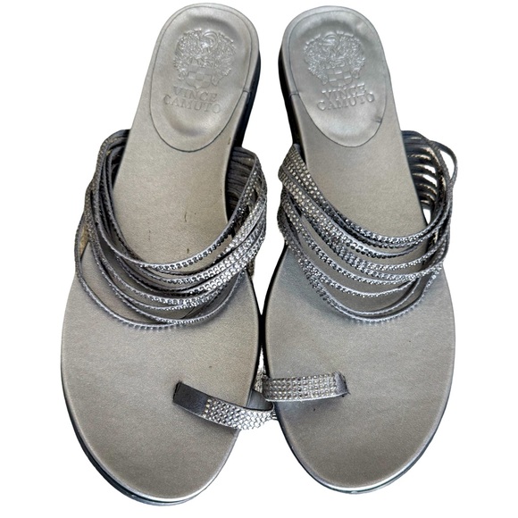 Vince Camuto Shoes - Vince Camuto Silver Strappy Toe-Ring Sandals